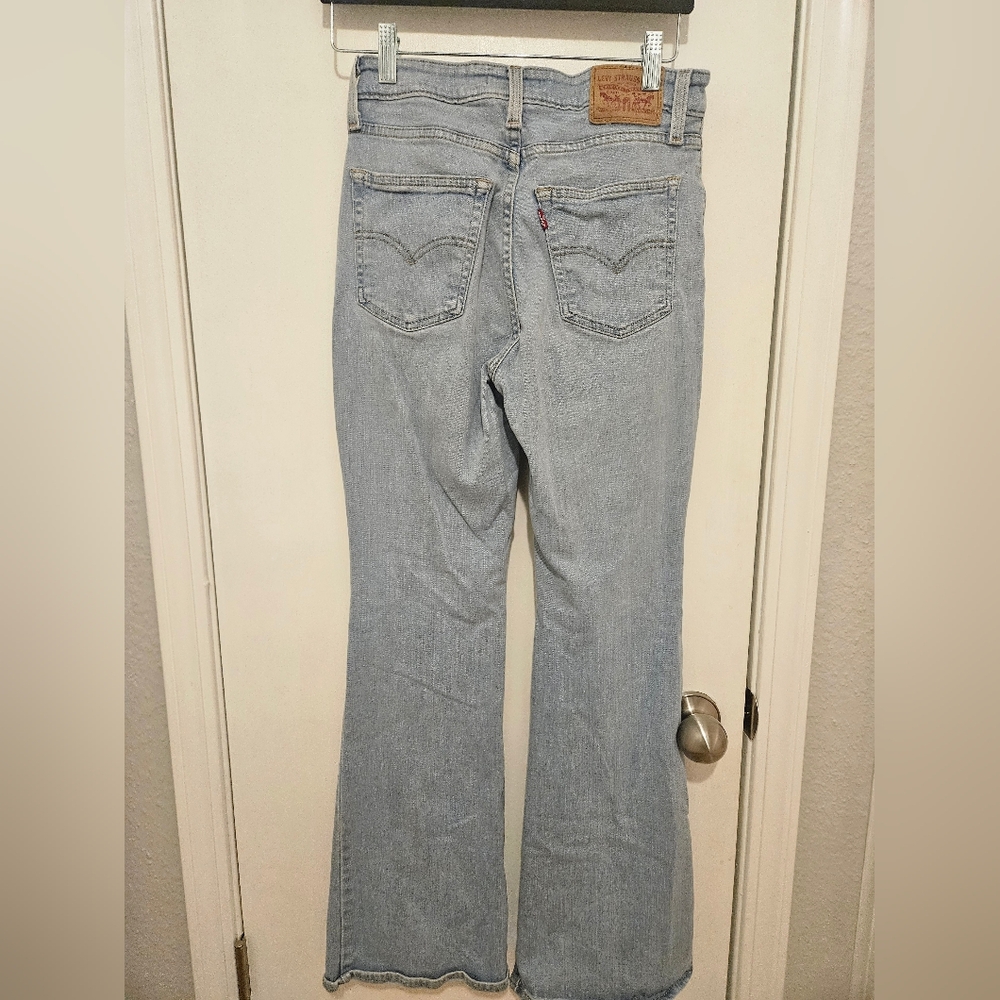 Women's Light Blue Flare Jeans - Picture 5 of 10